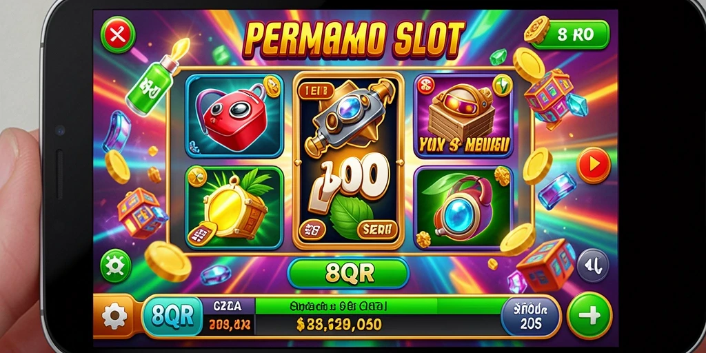 Tampilan gameplay Slot 8QR yang menarik dan penuh warna.