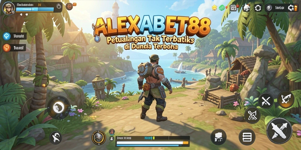 Screenshot gameplay ALEXABET88 menunjukkan petualangan mendebarkan di dunia terbuka.
