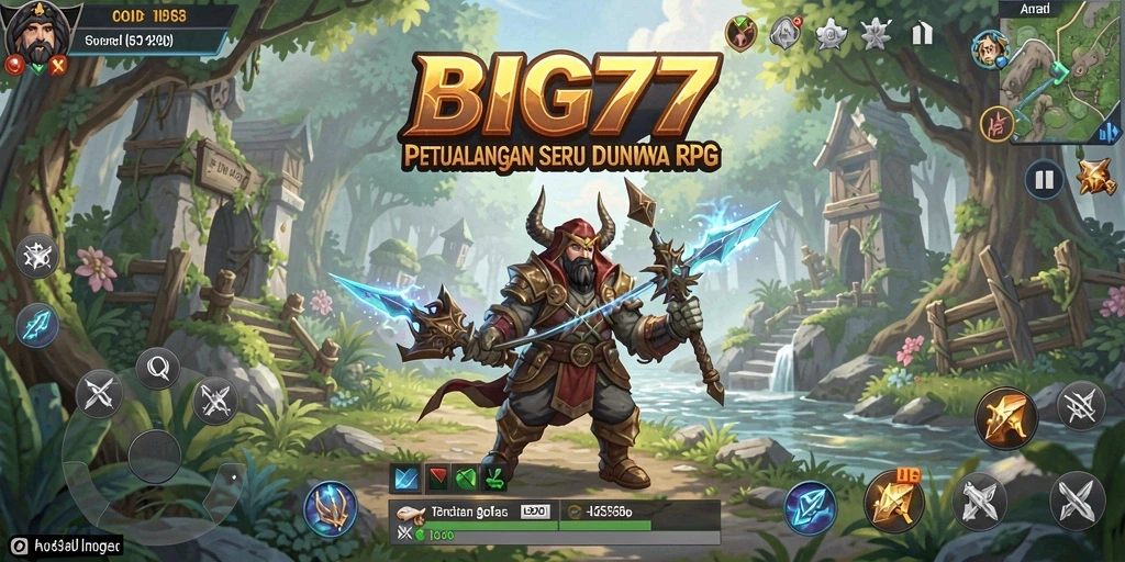 Tangkapan layar utama BIG77 menampilkan aksi RPG yang seru dan grafis memukau.