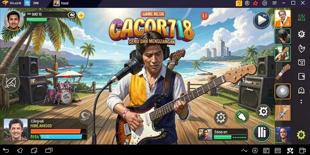 Screenshot menunjukkan gameplay seru bermain musik di CACOR78.