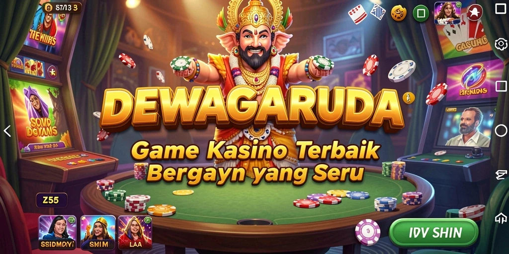 Gameplay seru DEWAGARUDA dengan fitur Kasino yang menarik.