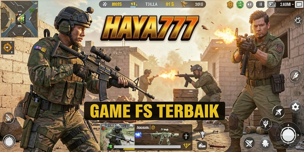 Tampilan gameplay mendebarkan dalam HAYA777 dengan aksi FPS.