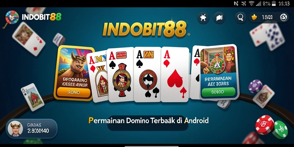 Tampilan seru dari gameplay Domino di INDOBIT88.