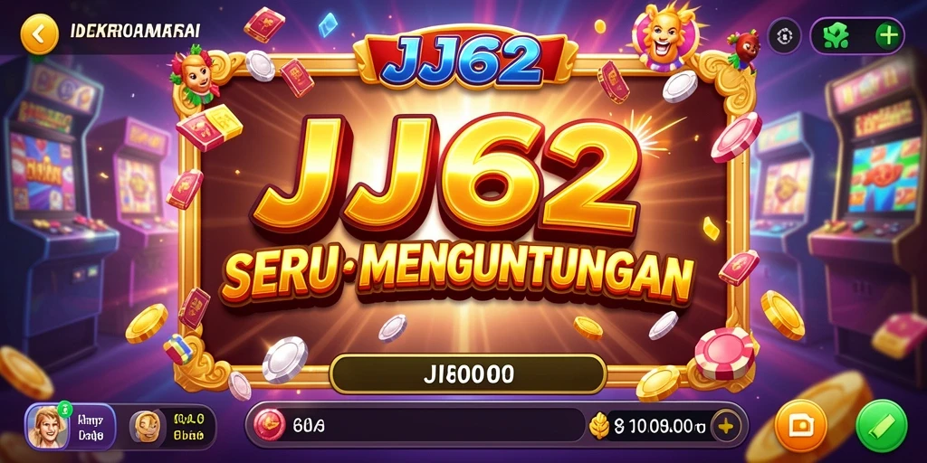 Screenshot utama JJ62 menampilkan gameplay slot yang menarik dan berwarna.