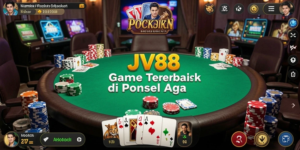 Screenshot gameplay JV88 yang menampilkan aksi Poker mendebarkan.