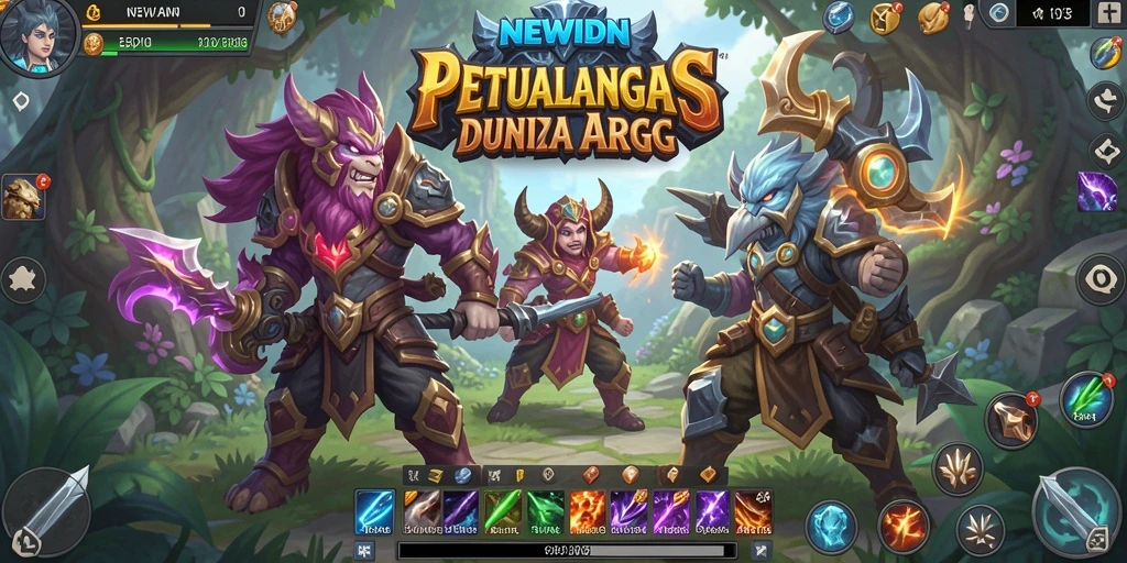 Tampilan gameplay seru dari NEWIDN yang menampilkan pertarungan epik.