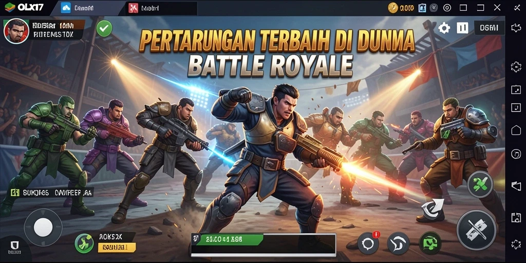 Gameplay OLX17 yang seru dan mendebarkan di arena pertarungan.