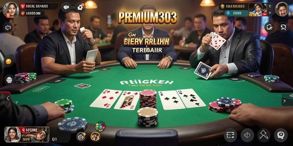 Tampilan gameplay Poker yang mendebarkan dan seru di PREMIUM303.