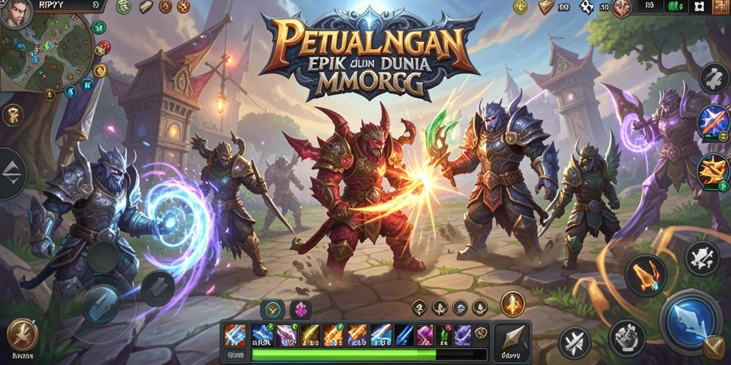 Screenshot utama RPYYY menampilkan aksi seru dalam pertempuran MMORPG.