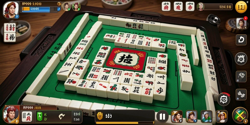 Tangkapan layar gameplay RR999 menampilkan keseruan permainan Mahjong.