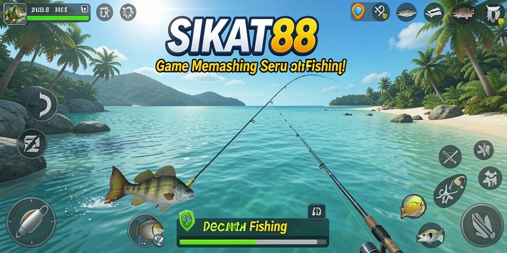 Gameplay SIKAT88 yang menampilkan aksi memancing seru.
