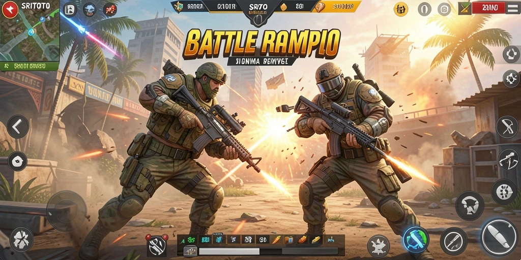 Screenshot SRITOTO menampilkan pertandingan seru di arena Battle Royale.
