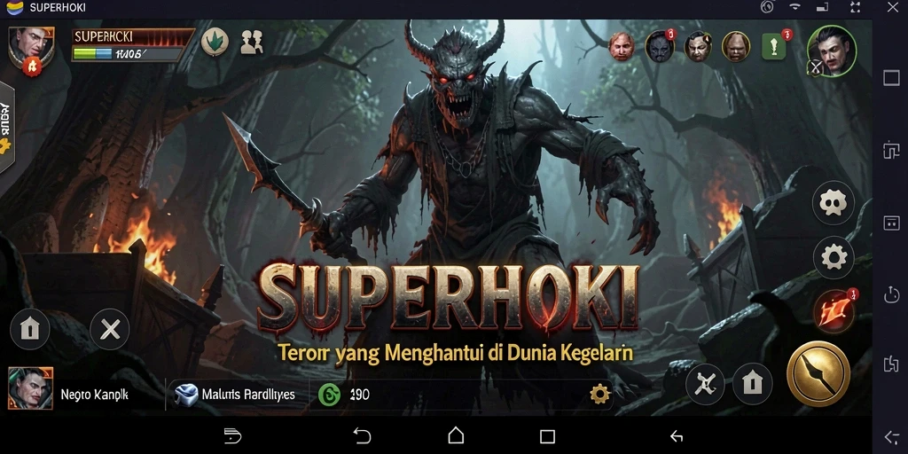 Gameplay menegangkan SUPERHOKI yang dihiasi kegelapan dan teror.