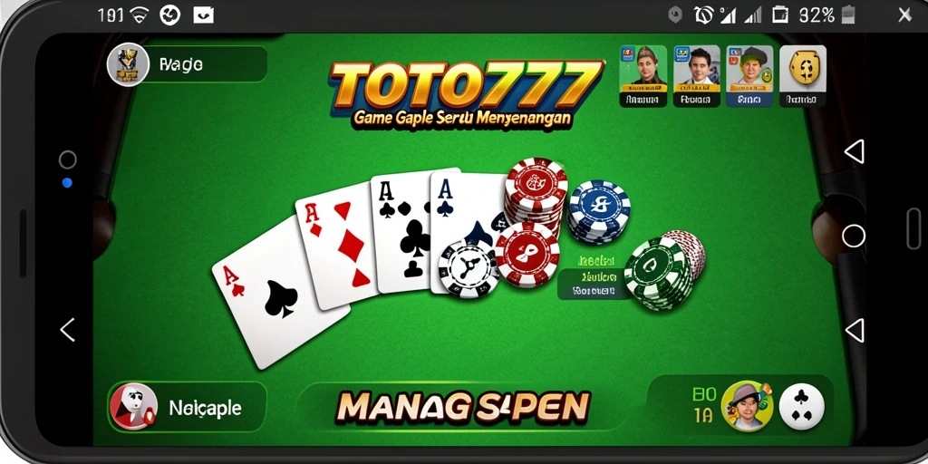 Tampilan menarik dari gameplay Gaple di TOTO777.